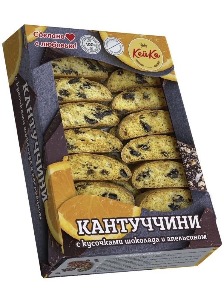  Кей Ко Кантуччини с кусочками шоколада и апельсином, 200г   в Петрозаводске