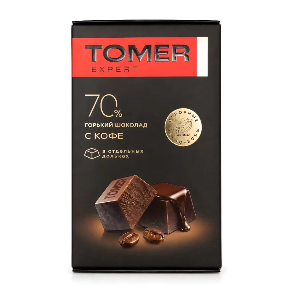 Фабрика Томер  Горький (70%) шоколад с КОФЕ, 90г  в Петрозаводске