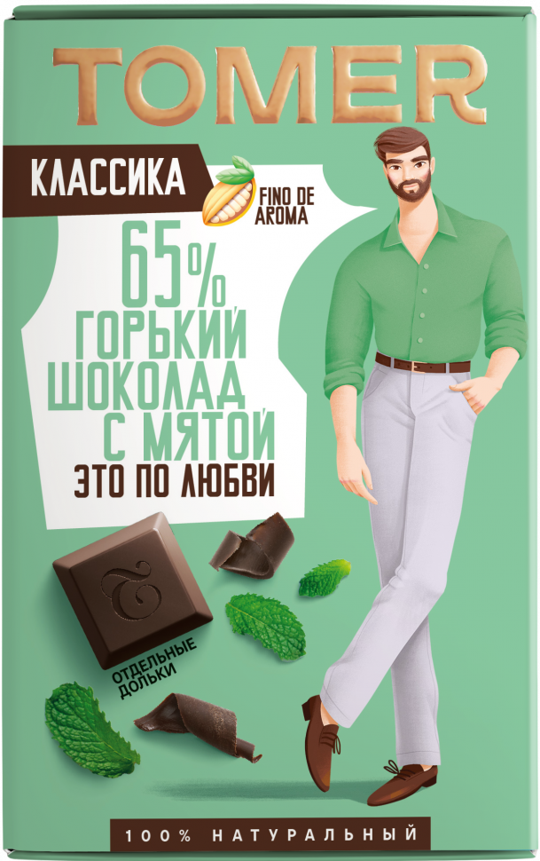  Фабрика Томер  Горький шоколад с МЯТОЙ, 90г в Петрозаводске